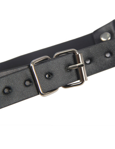 SUBBLIME - 953720 BONDAGE LEATHER STRAP BREAST CLAMPS BLACK ONE SIZE