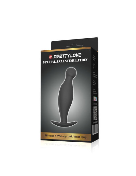 PRETTY LOVE – silikoninis analinis kaištis 11,7 cm, juodas