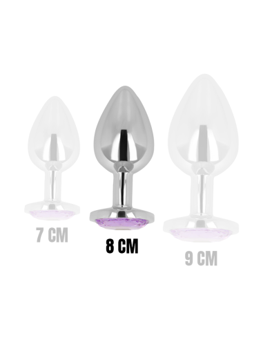 OHMAMA - ANAL PLUG WITH VIOLET CRYSTAL 8 CM