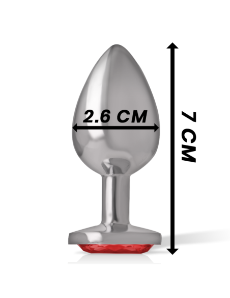 INTENSE - ALUMINUM METAL ANAL PLUG WITH RED CRYSTAL SIZE S