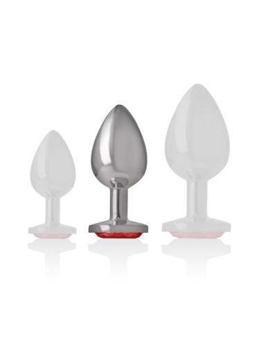 INTENSE - METAL ANAL PLUG WITH RED CRYSTAL SIZE M