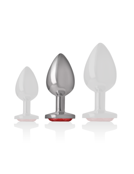 INTENSE - METAL ANAL PLUG WITH RED CRYSTAL SIZE M