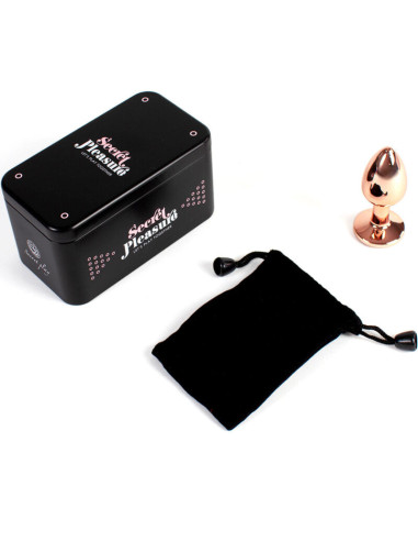 SECRETPLAY - METALINIS UŽPAKALO KAIŠTIS ROŽINIO AUKSO SPALVOS, MAŽAS, 7 CM