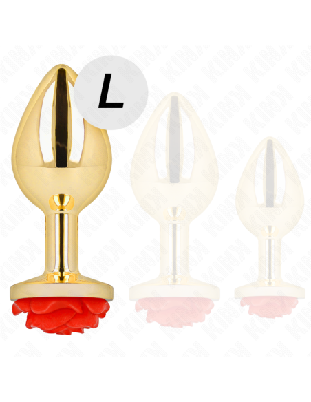 KINK - PLUG ANAL GOLD ROSE RED SIZE L