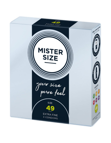MISTER SIZE - PREZERVATYVŲ DYDIS S 49 MM (3 VIENETAI)