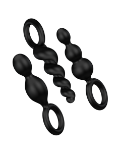 SATISFYER - ANAL PLUGS SET 3 PCS BLACK