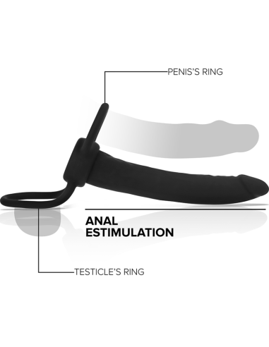 MITOLOGIJA - COBI ONYX ANALINIS DILDO SU POVIES IR SĖKLIDĖS ŽIEDU, 13 CM
