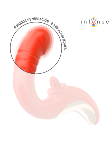 INTENSE - PAULINA VIBRATOR AND STIMULATOR IN U SHAPE RED