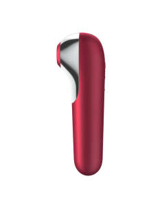 SATISFYER - DVIGUBOS MEILĖS VIBRATORIUS IR SIURBĖJAS SU PULSUOJANČIU ORU, RAUDONOS SPALVOS 2