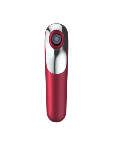 SATISFYER - DVIGUBOS MEILĖS VIBRATORIUS IR SIURBĖJAS SU PULSUOJANČIU ORU, RAUDONOS SPALVOS