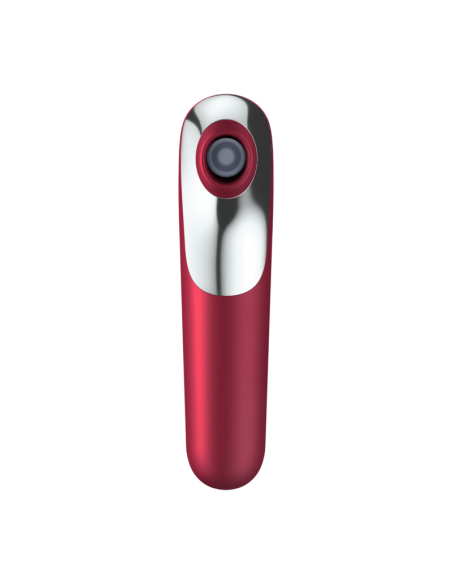 SATISFYER - DVIGUBOS MEILĖS VIBRATORIUS IR SIURBĖJAS SU PULSUOJANČIU ORU, RAUDONOS SPALVOS