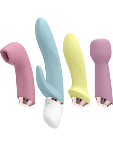 SATISFYER – NUOSTABUS KETURI VIBRUOTAI IR ORO IMPULSATORIAI