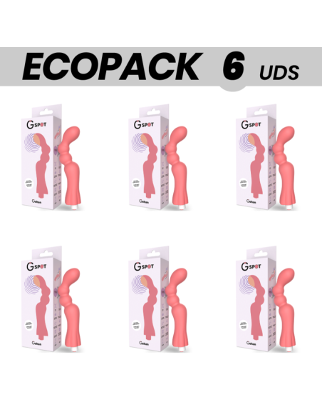 ECOPACK 6 VIENETAI - G-SPOT GOHAN VIBRATORIUS ŠVIESIAI RAUDONAS