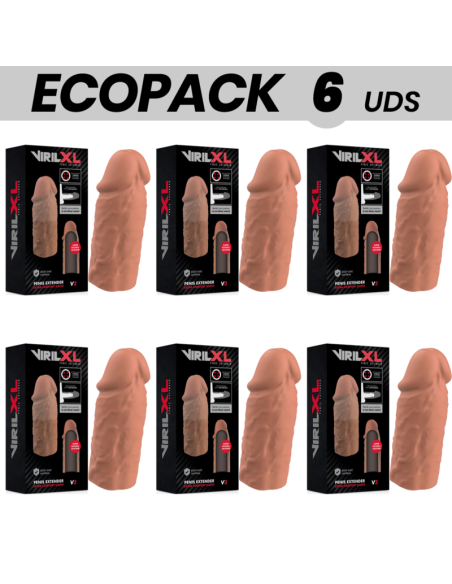 ECOPACK 6 VIENETAI - VIRILXL SKYSTO SILIKONINIO VARPOS ILGINIMO PRIEMONĖ V3 RUDOS SPALVOS