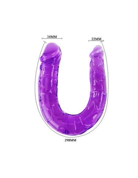 BAILE - DOUBLE DILDO IN LILAC FLEXIBLE JELLY