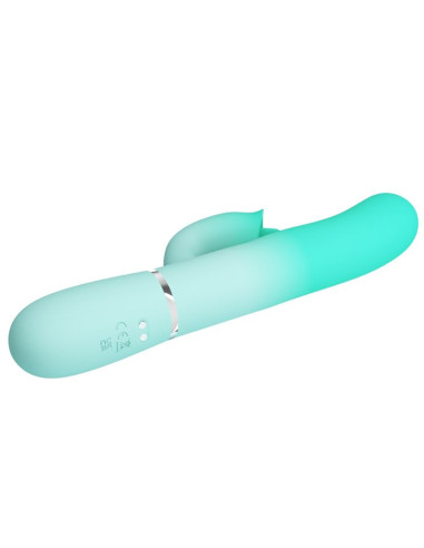 PRETTY LOVE - GIGI MULTIFUNCTION RABBIT VIBRATOR AQUA GREEN