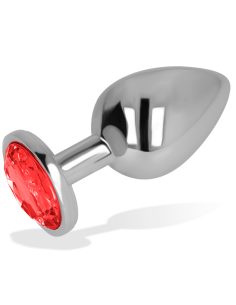 OHMAMA - ANAL PLUG WITH RED CRYSTAL 8 CM