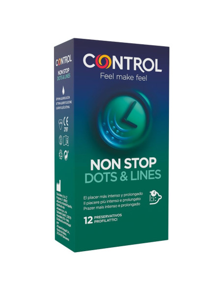 CONTROL - NONSTOP DOTS AND LINES PREZERVATYVAI, 12 VIENETŲ