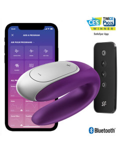 SATISFYER - DOUBLE FUN PARTNER VIBRATOR PURPLE
