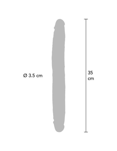 GET REAL - DVIGUBAS SILIKONINIS DILDO CARAMEL 35 CM