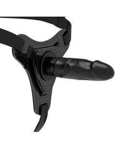 FETISH SUBMISSIVE HARNESS - REALISTIC BLACK SILICONE 15 CM