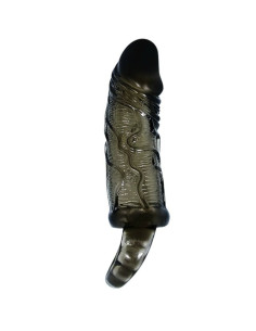 BAILE - PENIS EXTENDER COVER WITH STRAP FOR TESTICLES BLACK 13.5 CM