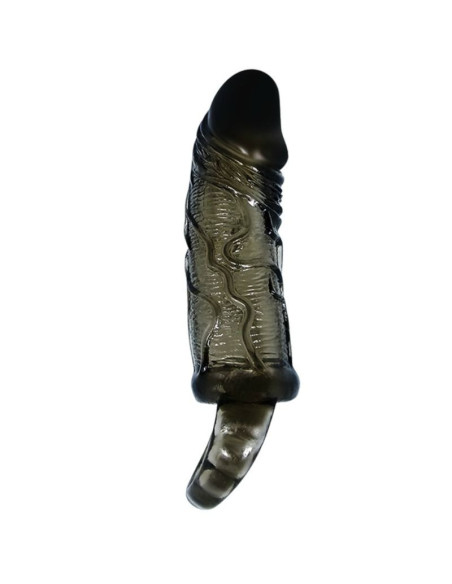 BAILE - PENIS EXTENDER COVER WITH STRAP FOR TESTICLES BLACK 13.5 CM