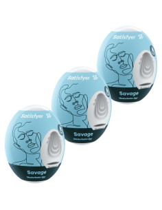 SATISFYER - 3 MASTURBATORIAUS KIAUŠINIAI SAVAGE