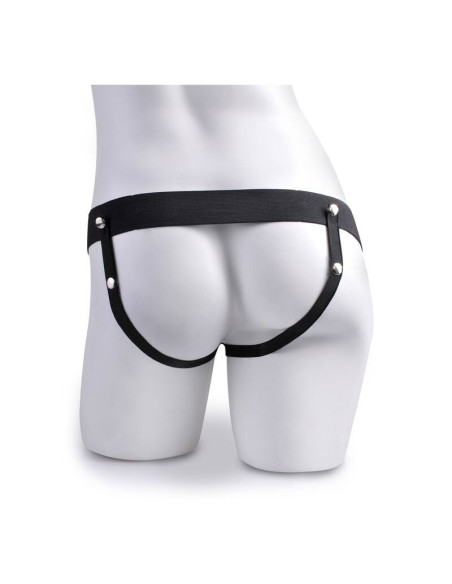 FETISH FANTASY SERIES - ADJUSTABLE HARNESS REALISTIC PENIS WITH BALLS SQUIRTING 19 CM