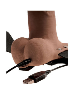 FETISH FANTASY SERIES - ADJUSTABLE HARNESS REALISTIC PENIS WITH RECHARGEABLE TESTICLES AND VIBRATOR 15 CM 2