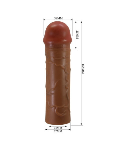 PRETTY LOVE - NILE PENIS SLEEVE WITH 2.5 CM EXTENSION MULATTO