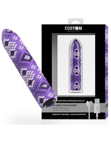 CUSTOM BULLETS - ĮKRAUNAMOS GYVATĖS RAŠTO VIOLETINĖS MAGNETINĖS KULKOS, 10 INTENSYVUMŲ