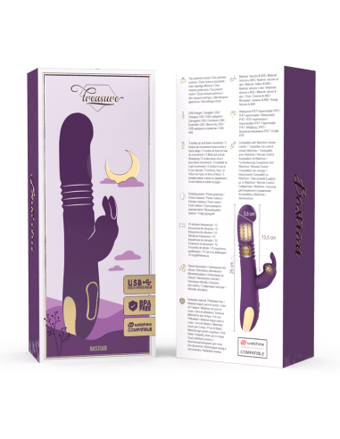 TREASURE - BASTIAN RABBIT UP and DOWN, ROTATOR and VIBRATOR COMPATIBLE WITH WATCHME WIRELESS TECHNOLOGY