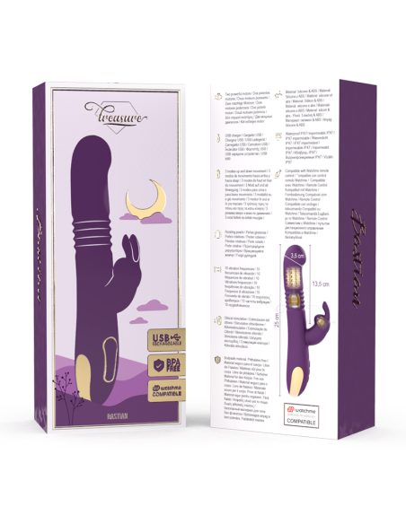 TREASURE - BASTIAN RABBIT UP and DOWN, ROTATOR and VIBRATOR COMPATIBLE WITH WATCHME WIRELESS TECHNOLOGY