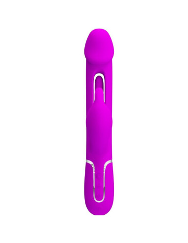 PRETTY LOVE - KAMPAS RABBIT 3 IN 1 MULTIFUNCTION VIBRATOR WITH TONGUE FUCHSIA