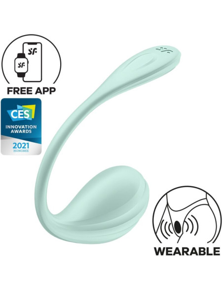 SATISFYER – „SMOOTH PETAL“ G TAŠKO STIMULIATORIUS, ŽALIAS VANDENS FORMOS, NEMOKAMA PROGRAMĖLĖ