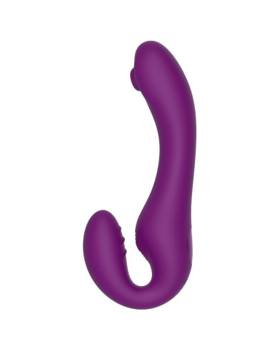 XOCOON - 2 IN 1 BE DIRŽELIO STRAP-ON VIBRATORIUS ELEMENTAS SU NUOTOLINIO VALDYMO PULTELIU, VIOLETINIS