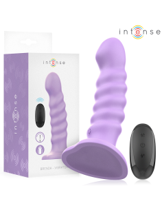 INTENSE - BRENDA VIBRATORIS, DYDIS M, SPIRALINIS DIZAINAS, 10 VIBRACIJŲ, VIOLETINIS, NUOTOLINIO VALDYMO PULTAS