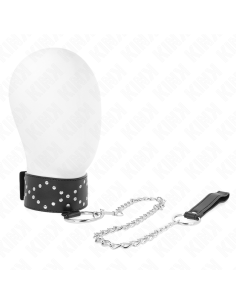 KINK - NECKLACE 65 CM WITH LEASH WITH SILVER STUDS MODEL 3 ADJUSTABLE 36-43 CM X 5 CM