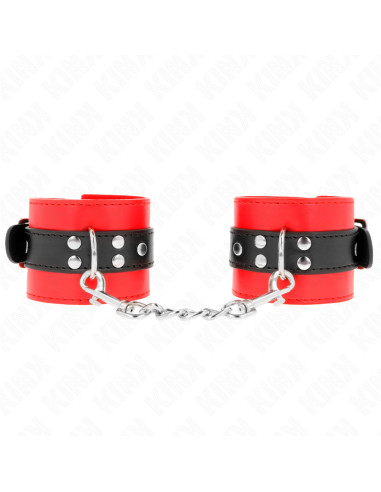 KINK - WRIST RESTRAINTS RED WITH BLACK BELT ADJUSTABLE 17-28 CM X 6 CM