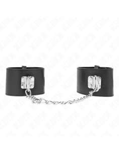 KINK - FIXED WRIST RESTRAINTS WITH CHAIN 30 CM AND PADLOCK CLOSURE BLACK ADJUSTABLE 16-23 CM X 5.5 CM 2