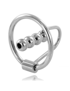 METAL HARD - GLAND RING WITH URETHRAL PLUG 28MM