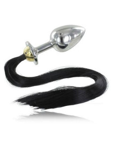 METAL HARD - STEEL ANAL PLUG WITH TAIL 8.89CM
