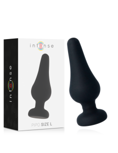 INTENSE - Analinis kaištis PIPO L juodo silikono 13 cm