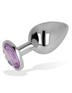 OHMAMA - ANAL PLUG WITH VIOLET CRYSTAL 8 CM