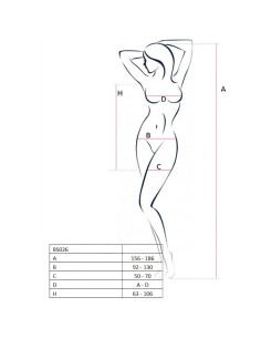 PASSION - WOMAN BS026 BODYSTOCKING WHITE DRESS STYLE ONE SIZE 2