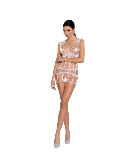 PASSION - WOMAN BS089 WHITE BODYSTOCKING ONE SIZE