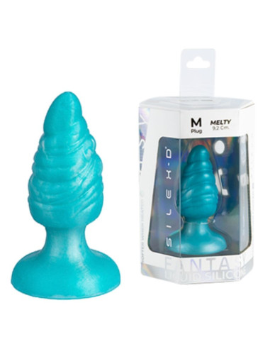 SILEXD - MELTY ANAL PLUG FANTASY LIQUID SILICONE THERMOREACTIVE CELESTIAL BLUE 9.2 CM