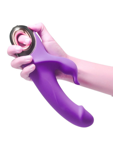 ARMONY - METEROR DILDO VIBRUOJAMAS TRIUŠIO FORMOS VIOLETINIS