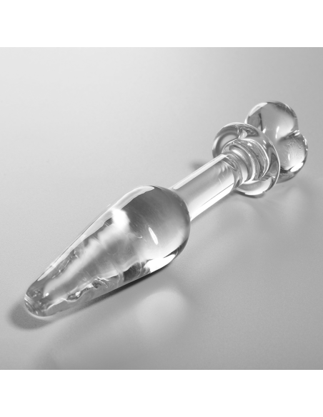 NEBULA SERIES BY IBIZA - MODEL 7 ANAL PLUG BOROSILICATE GLASS CLEAR 13.5 CM -O- 3 CM
